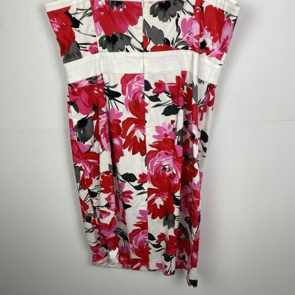 Diana Ferrari Size 10 Women's Pencil Dress White Pink Floral - Picture 6 of 8
